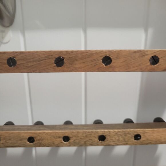 Pottery Barn Farmhouse Boho Wall Mounted Space Saving Jewelry Organizer Mango - Picture 15 of 16